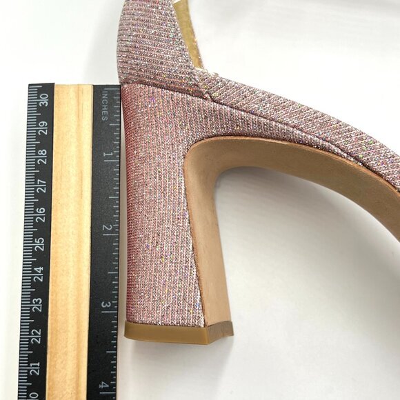 Badgley Mischka Size 10 Harriet Pink Silver Jeweled Dress Sandals Heels Shoes - Picture 12 of 12